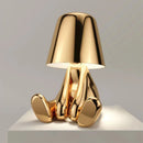 Denkerlampe i guld