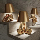 Denkerlampe i guld