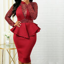 Midi Bodycon-kjole med pailletter