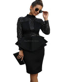 Midi Bodycon-kjole med pailletter