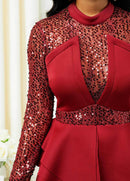 Midi Bodycon-kjole med pailletter