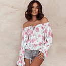 Blomstret Bluse med Flæseærmer