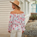 Blomstret Bluse med Flæseærmer