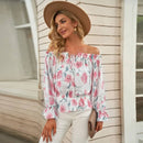 Blomstret Bluse med Flæseærmer