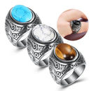Herre Vintage Turkis Sten Ring