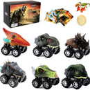 Tilbagetrækkelige dinosaurus-minibiler (6 stk.)