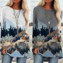 Plus Size Bjergprintede Sweatshirts