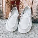 Lace-up loafers til kvinder i kanvas