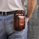 Ægte læder herre waist bag