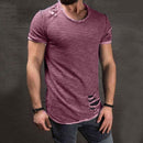 Herre T-shirt i slidt look