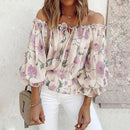 Blomstret Bluse med Flæseærmer
