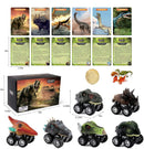 Tilbagetrækkelige dinosaurus-minibiler (6 stk.)