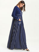 Kaftan Maxikjole Med Lange Ærmer