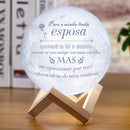 3D månelampe med tekst