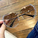 Rammeløse Rhinestone Solbriller