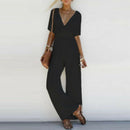 Boho jumpsuit-shorts med vide ben