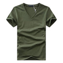 T-shirt til mænd med V-hals, slim fit