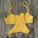 Bikiniprint med plisseringer