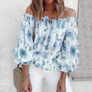 Blomstret Bluse med Flæseærmer