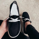 Lace-up loafers til kvinder i kanvas
