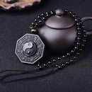 Obsidian Yin Yang Halskæde