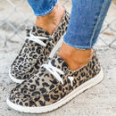 Lace-up loafers til kvinder i kanvas