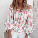 Blomstret Bluse med Flæseærmer