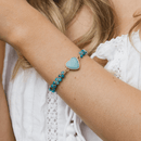 Naturligt Amazonit Hjerte Armbånd