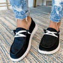Lace-up loafers til kvinder i kanvas