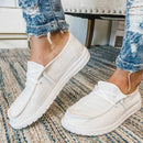 Lace-up loafers til kvinder i kanvas