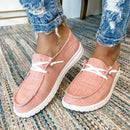 Lace-up loafers til kvinder i kanvas