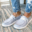 Lace-up loafers til kvinder i kanvas