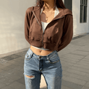 Ekstra Slank Krøllet Lynlås Hoodie