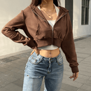 Ekstra Slank Krøllet Lynlås Hoodie