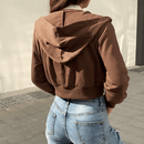 Ekstra Slank Krøllet Lynlås Hoodie