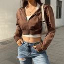 Ekstra Slank Krøllet Lynlås Hoodie