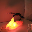 3D Ildspyende Drage Natlampe