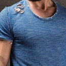 Herre T-shirt i slidt look