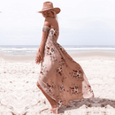 Blomstret Off-Shoulder Slå Om Maxi Kjole