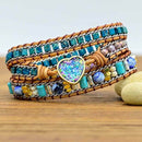 Opal hjerte-wrap armbånd