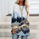Plus Size Bjergprintede Sweatshirts