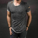 Herre T-shirt i slidt look