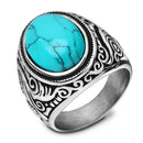 Herre Vintage Turkis Sten Ring